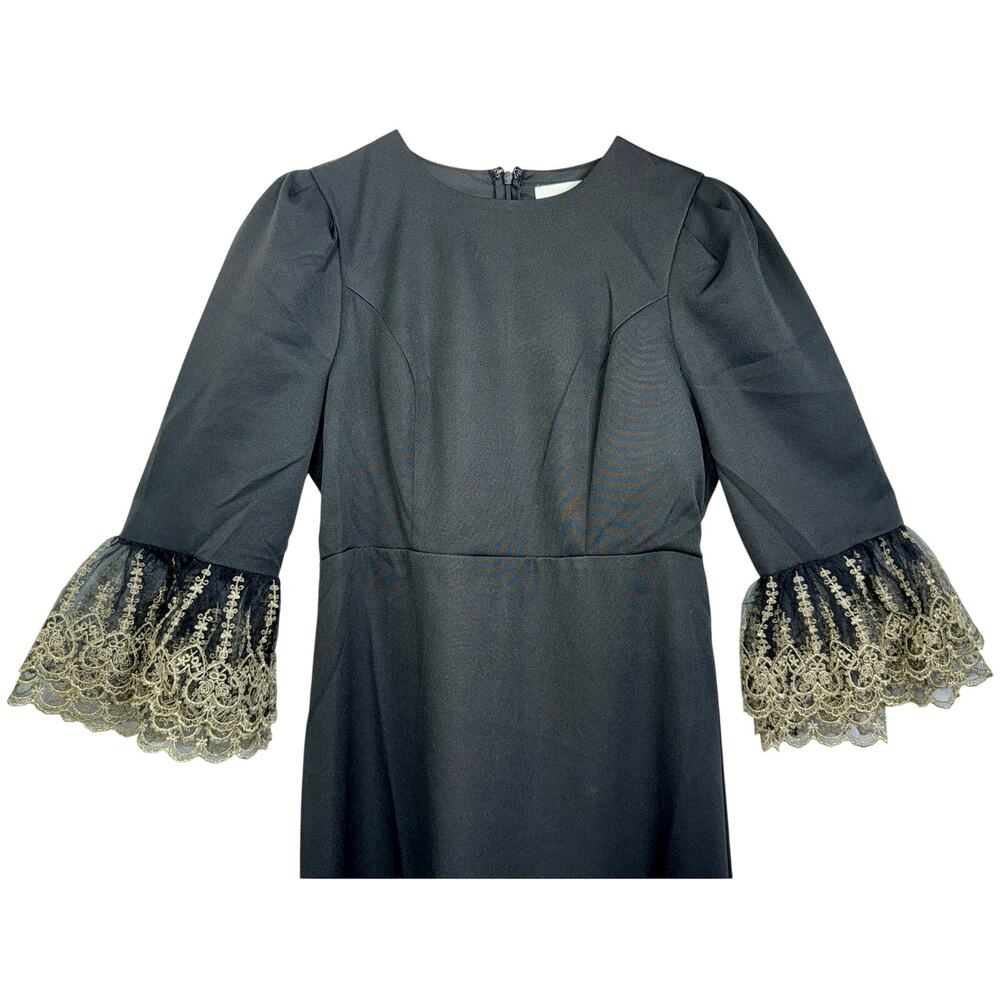 NWT Tuckernuck Pomander Place Lilith Black Gold Lace Ruffle Maxi Dress Size S - Picture 5 of 15